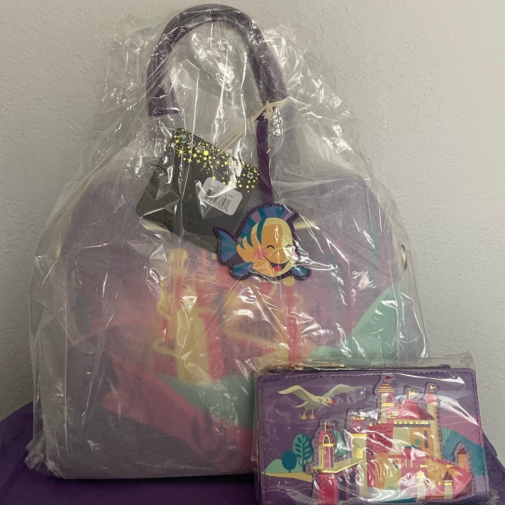 Loungefly Disney Little Mermaid Ariel Castle Series Crossbody with wallet